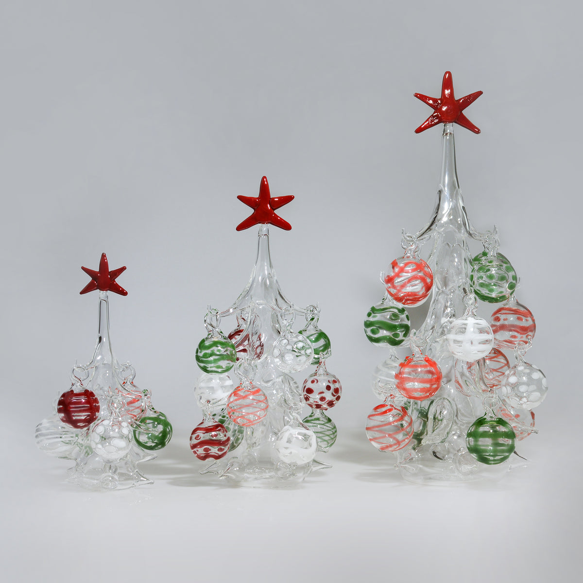 Blown Glass Christmas Tree with Ornaments, Made in Italy