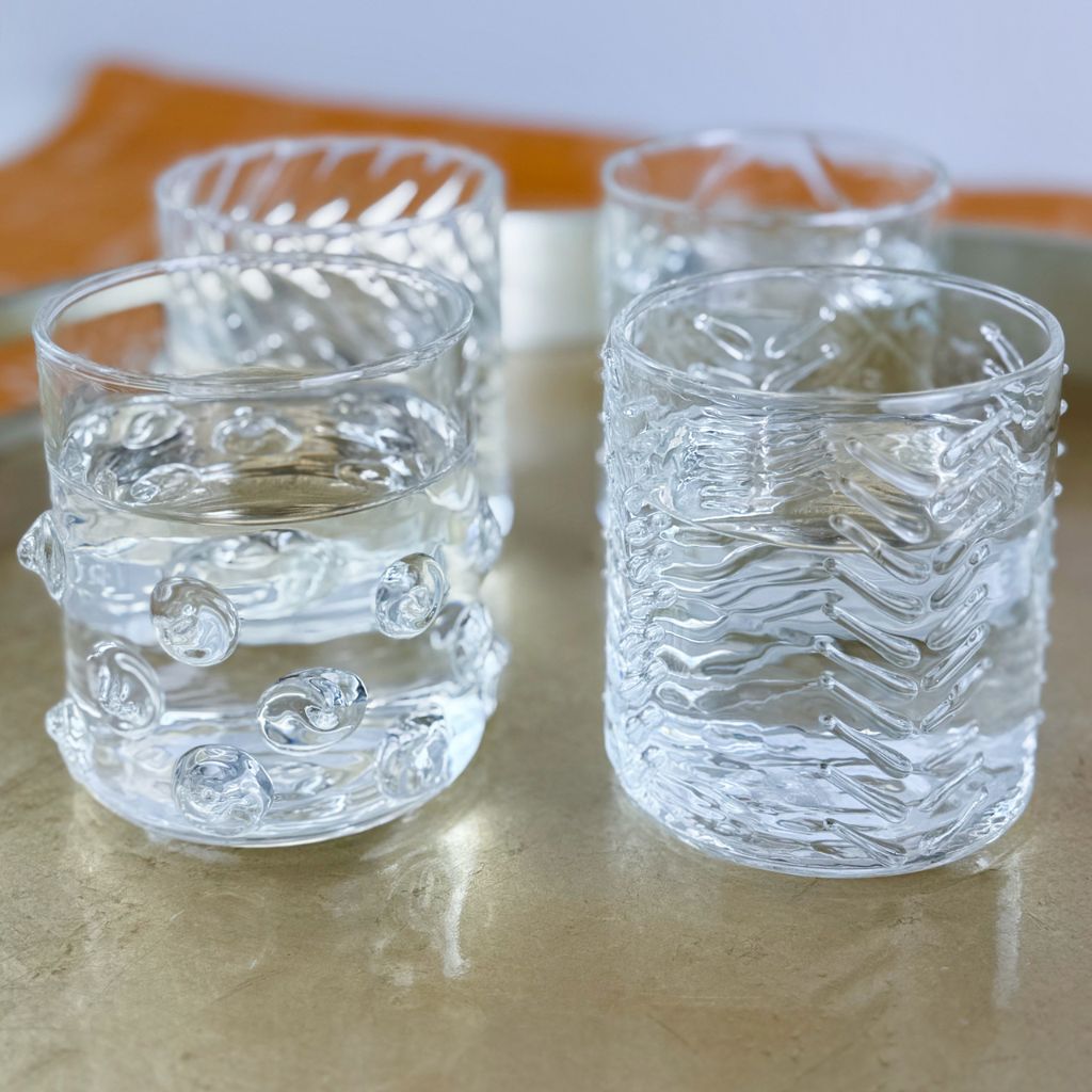 Fine Italian Glass Tumblers - Blown Glass - Made in Italy - My Italian Decor