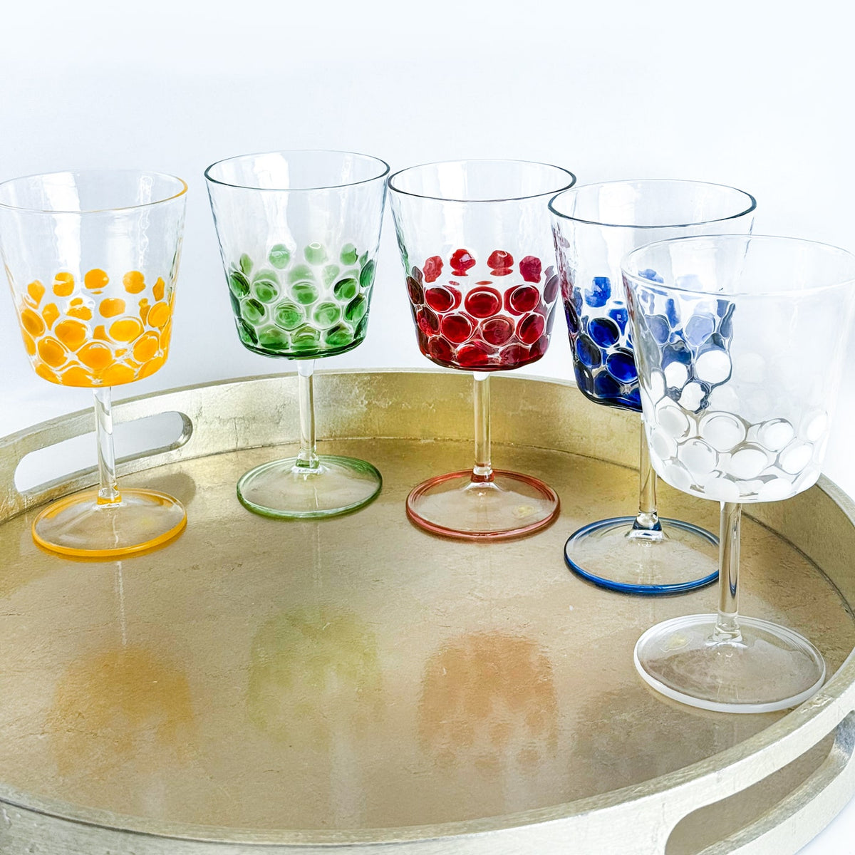 Set of 2 Dots Wine Glasses - Made in Italy