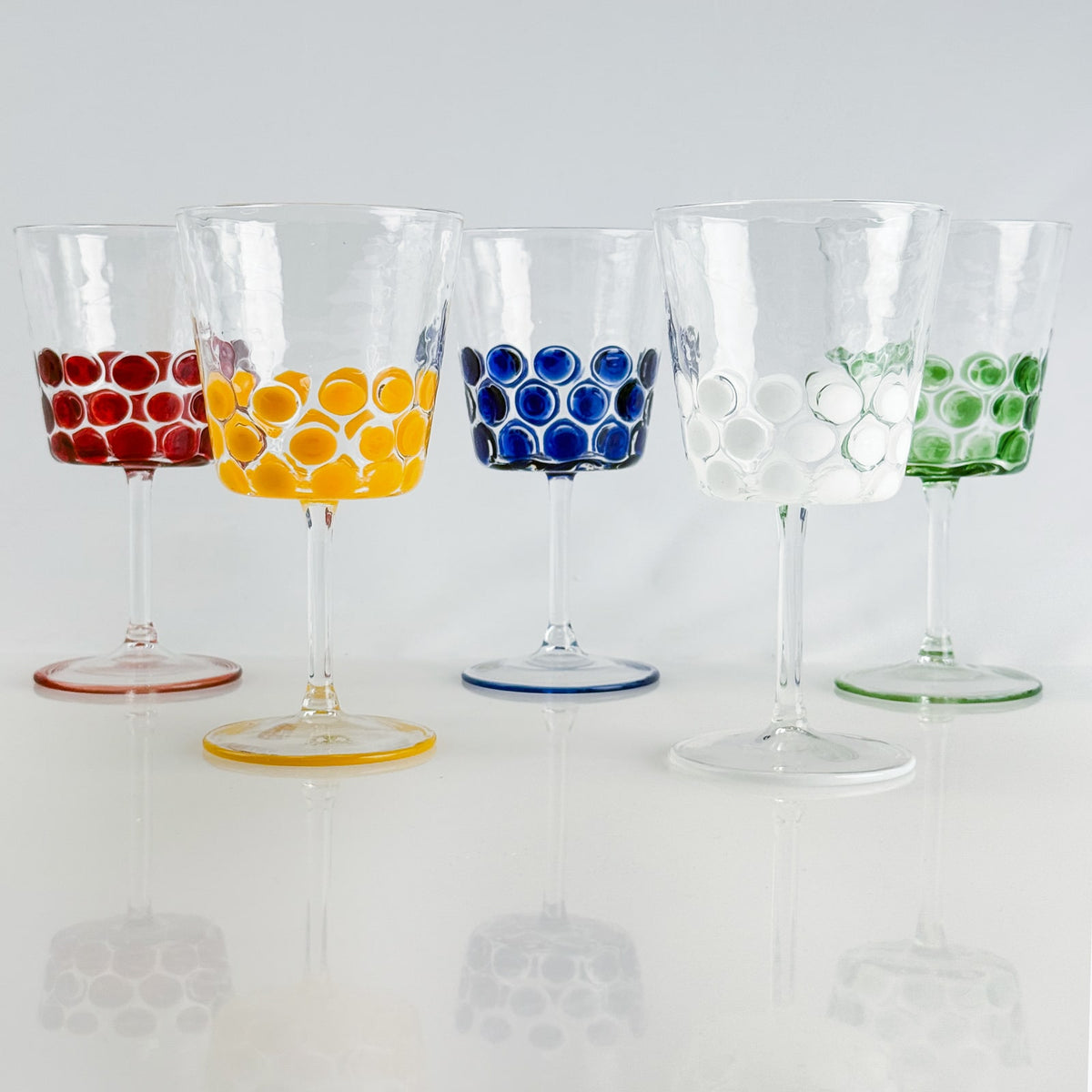 Set of 2 Dots Wine Glasses - Made in Italy