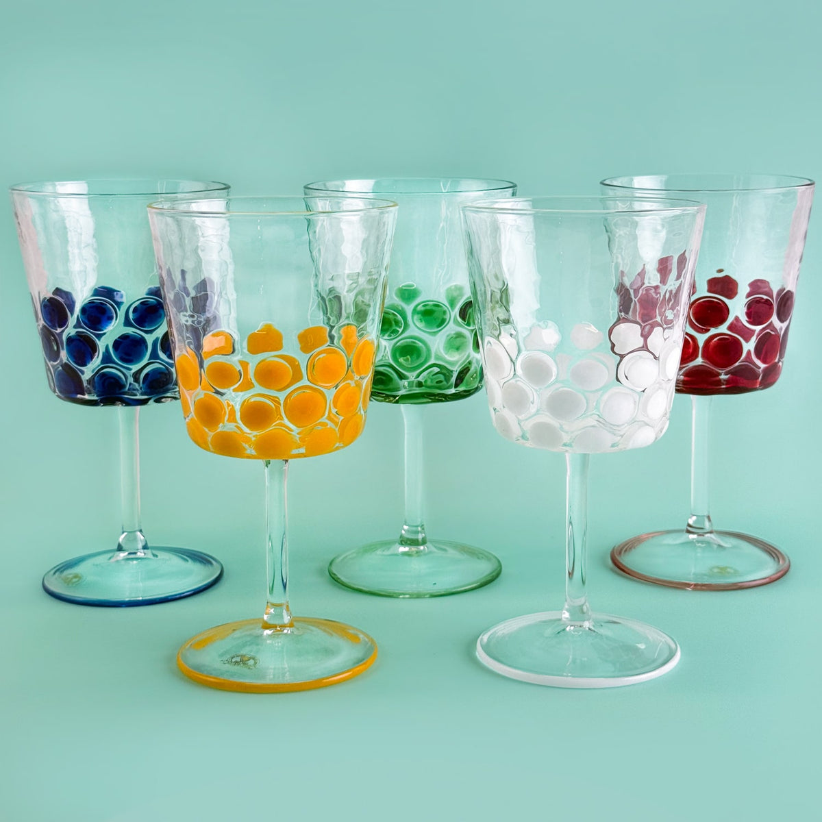 Set of 2 Dots Wine Glasses - Made in Italy