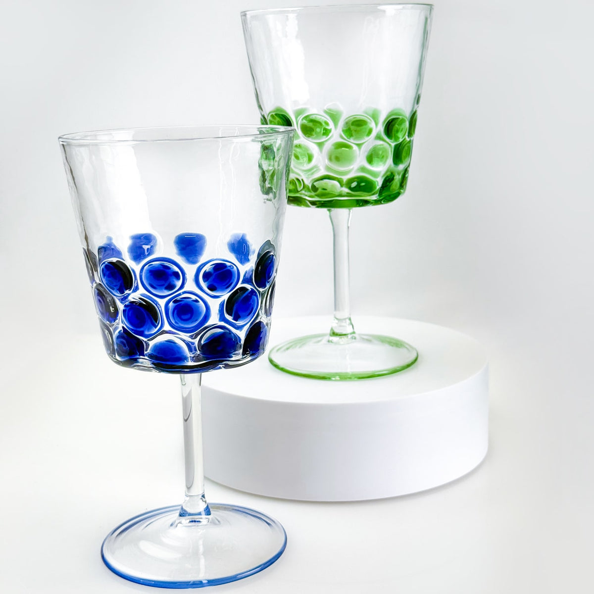 Set of 2 Dots Wine Glasses - Made in Italy