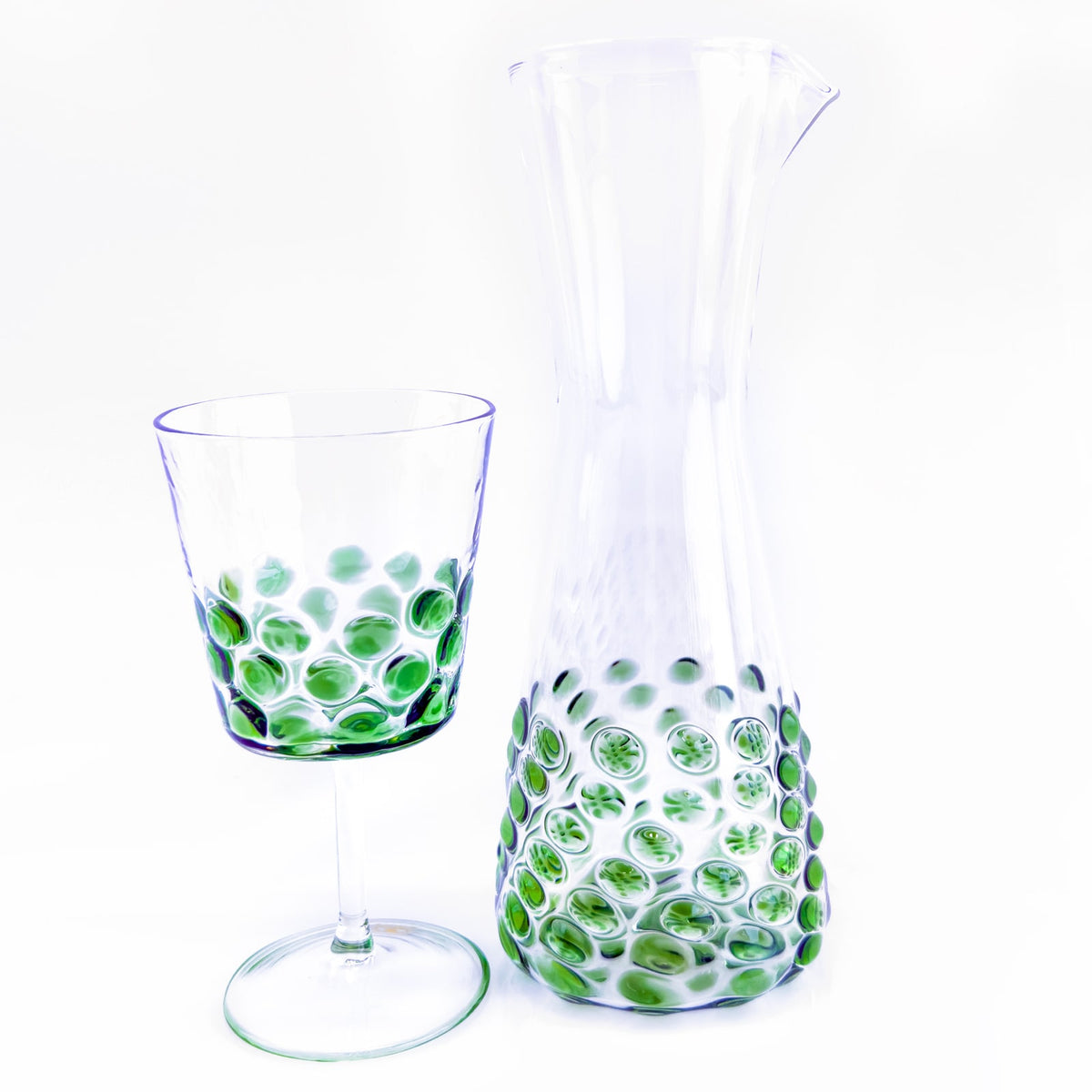 Dots Glass Carafe / Pitcher / Decanter - Made in Italy
