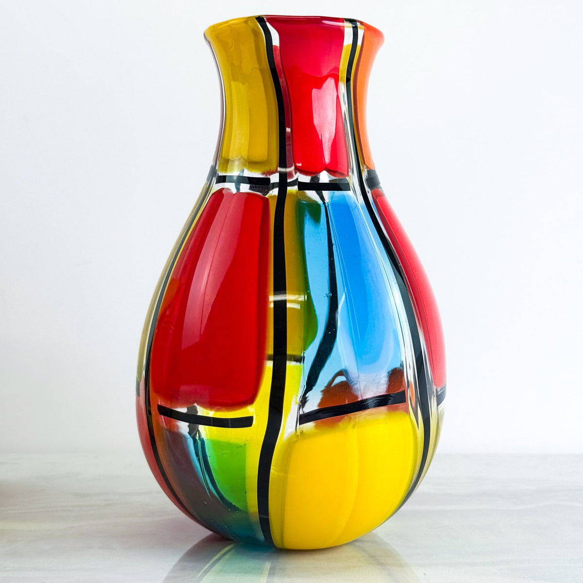 Pazzia Hourglass Vase, Signed by artist, Made in Murano, Italy