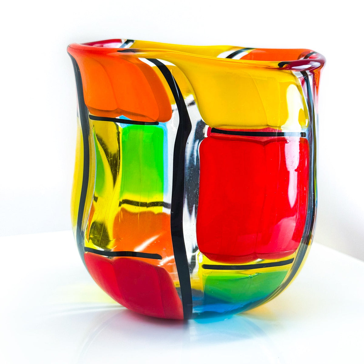 Pazzia Vase, Murano Glass, Bowl Shape, Made in Italy