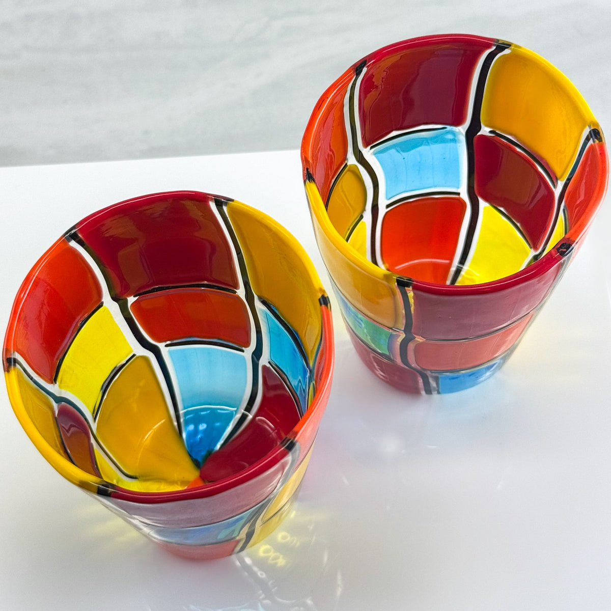 Set of 2 Drinking Glasses, Carafe, Pazzia - Handblown Murano Glass