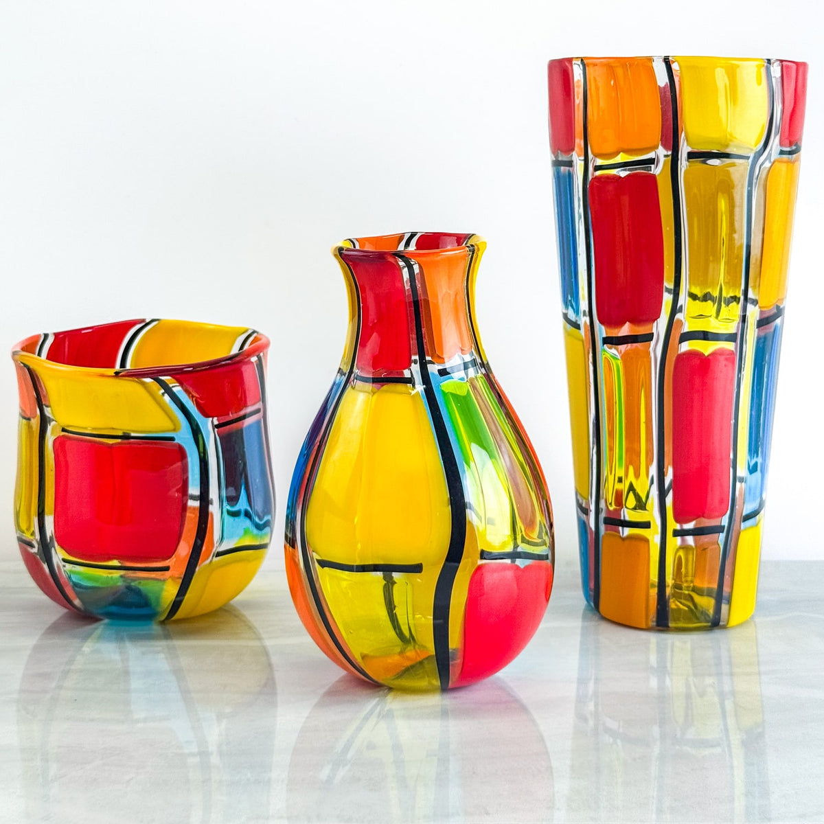 Pazzia Vase, Murano Glass, Bowl Shape, Made in Italy