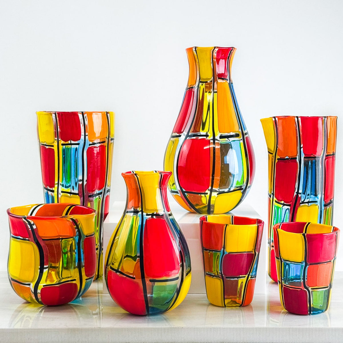 Pazzia Hourglass Vase, Signed by artist, Made in Murano, Italy