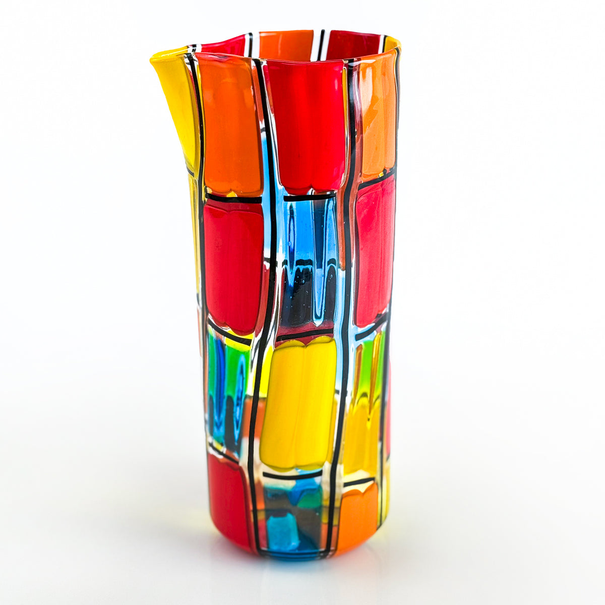 Set of 2 Drinking Glasses, Carafe, Pazzia - Handblown Murano Glass