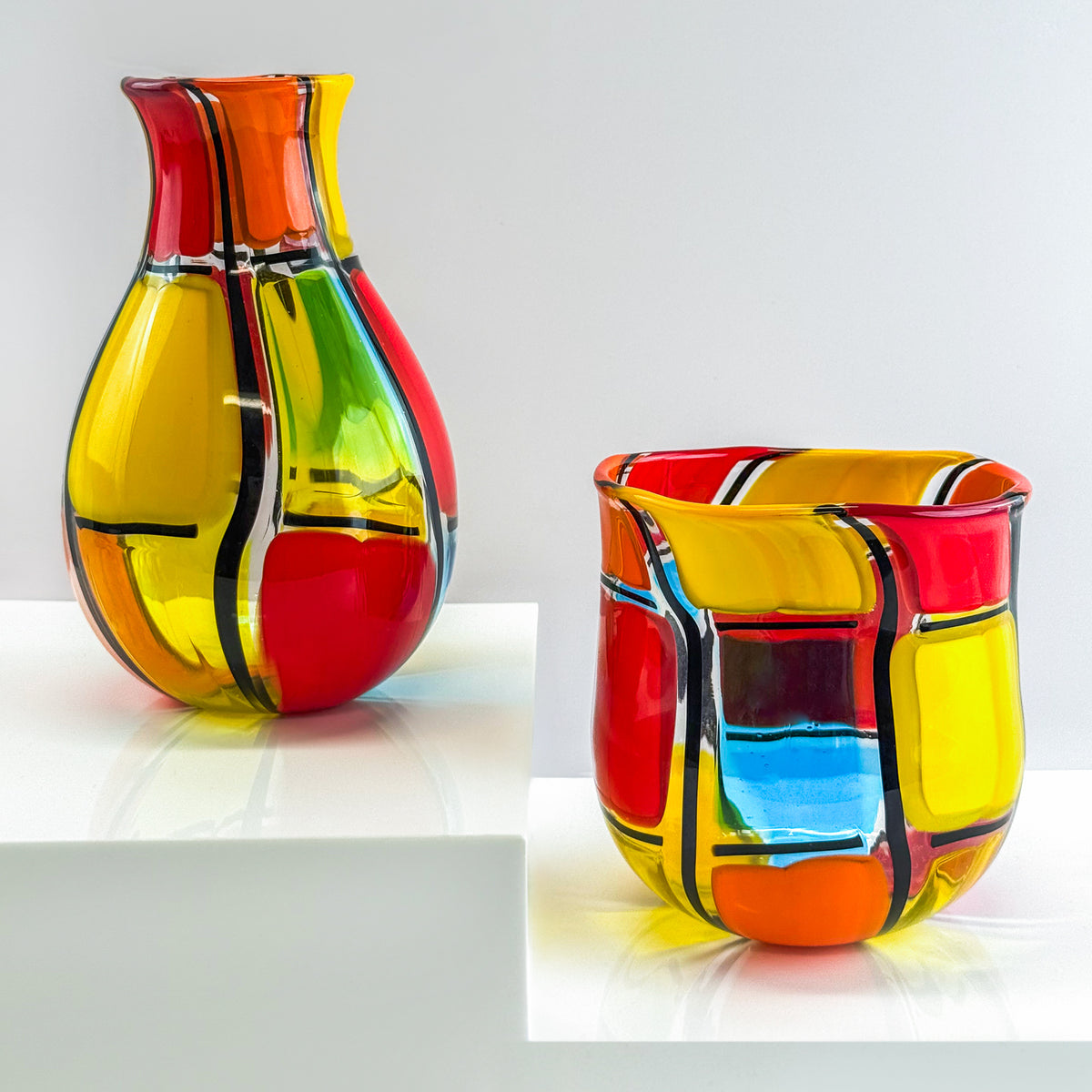 Pazzia Vase, Murano Glass, Bowl Shape, Made in Italy