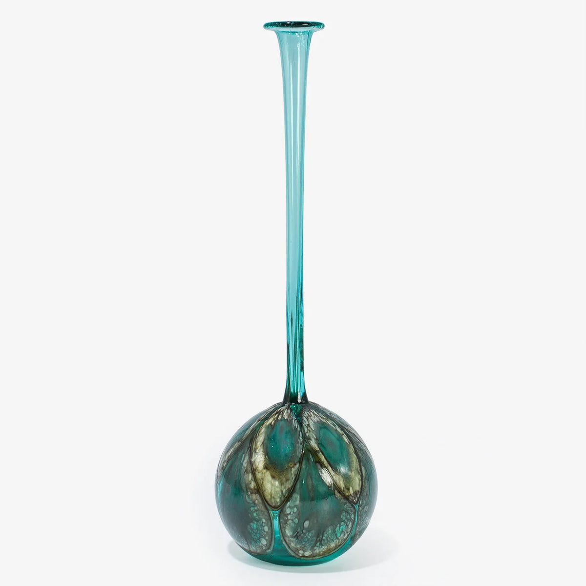 Elegant Murano glass peacock bottle decorative vase with intricate design, crafted by My Italian Decor for stylish home decor.