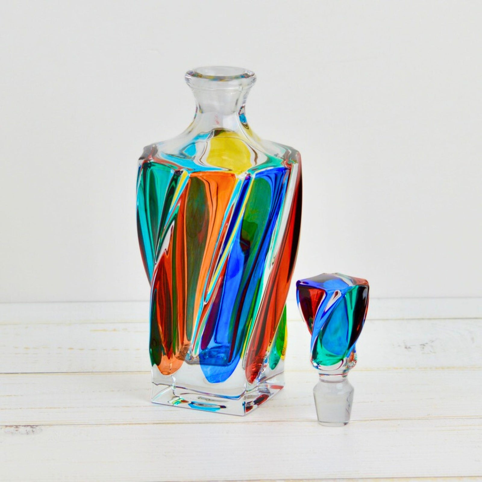 Ponti Italian Crystal Decanter, Hand-Painted, Made in Italy - My Italian Decor