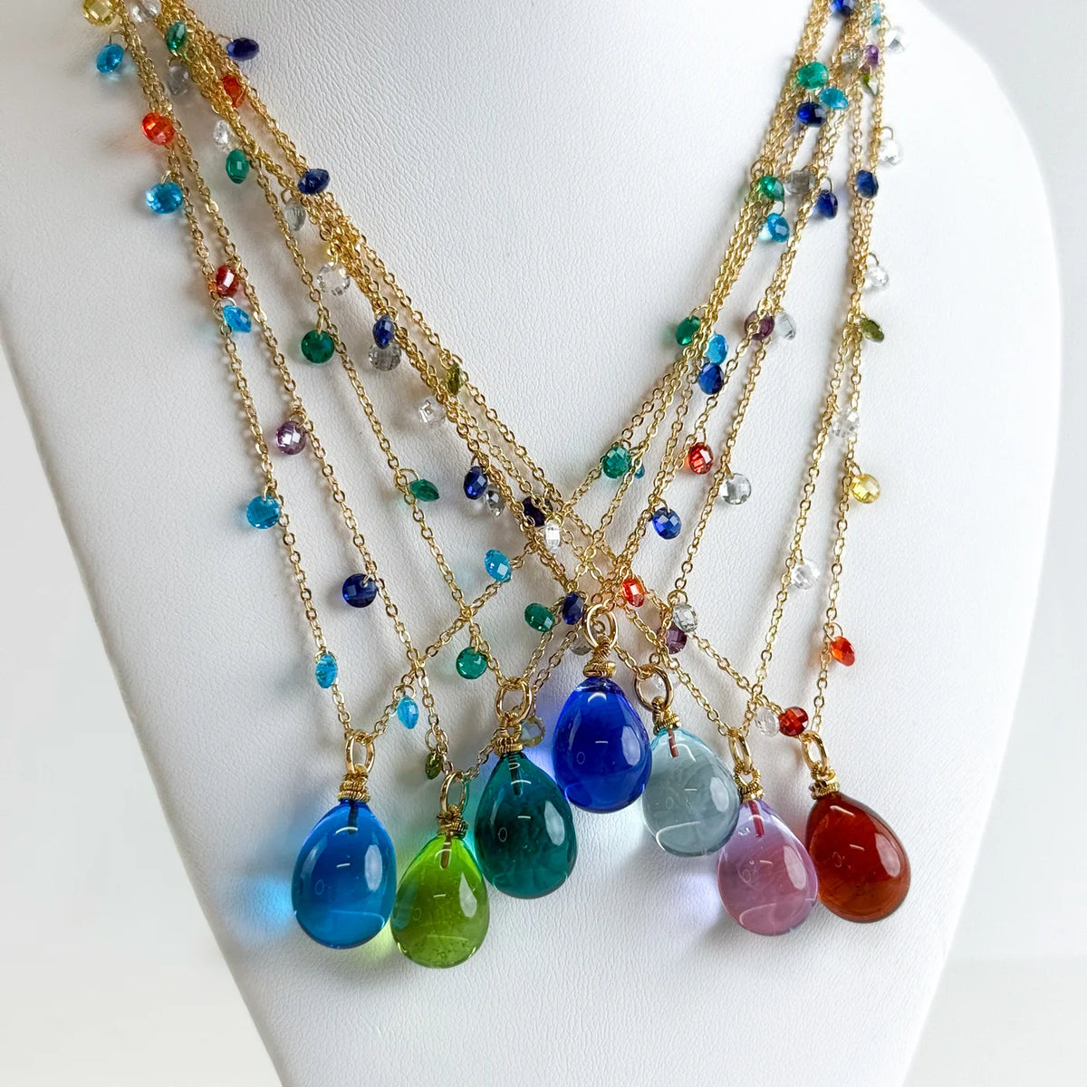 Murano Glass Pioggia Necklace, Handcrafted in Italy - My Italian Decor