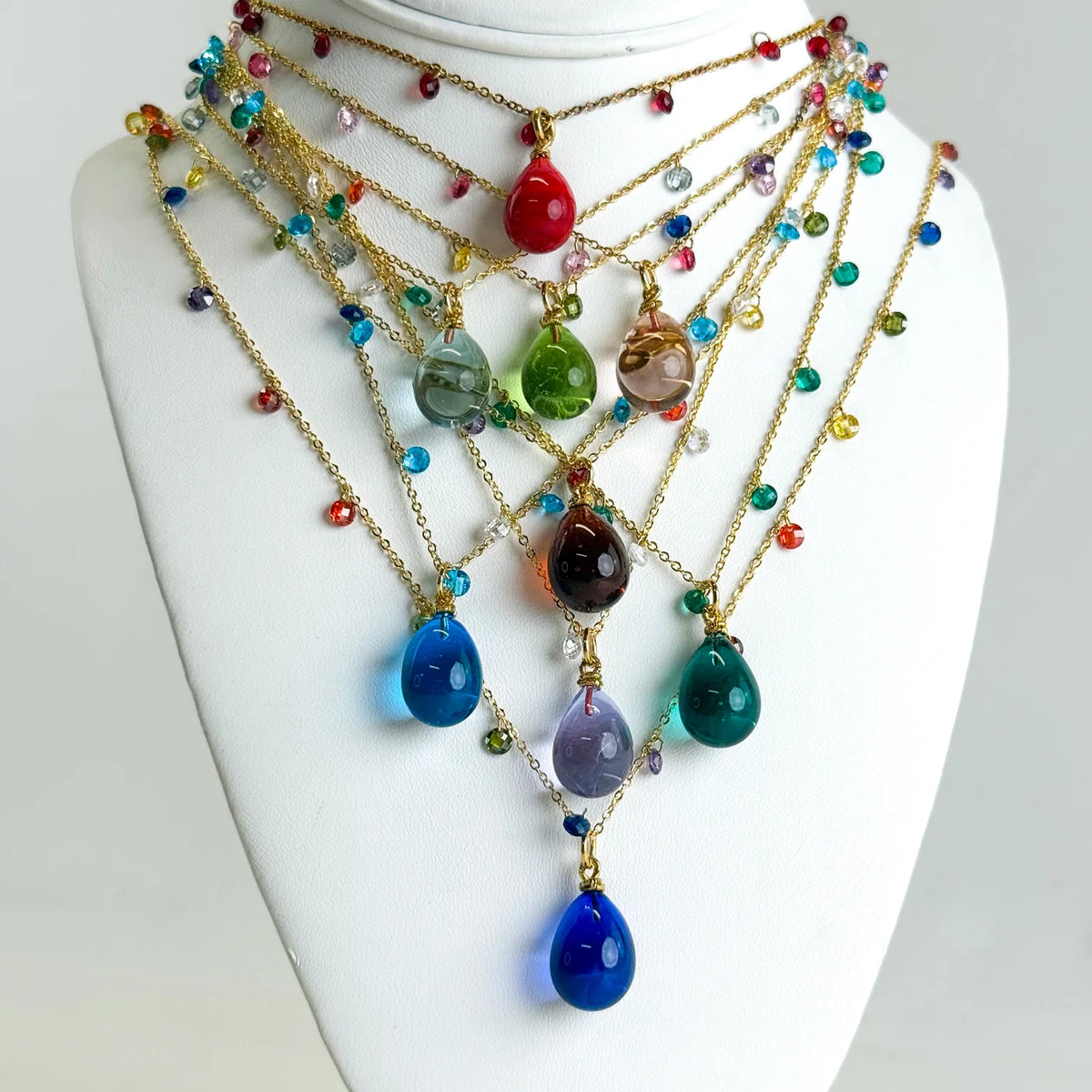 Murano Glass Pioggia Necklace, Handcrafted in Italy - My Italian Decor