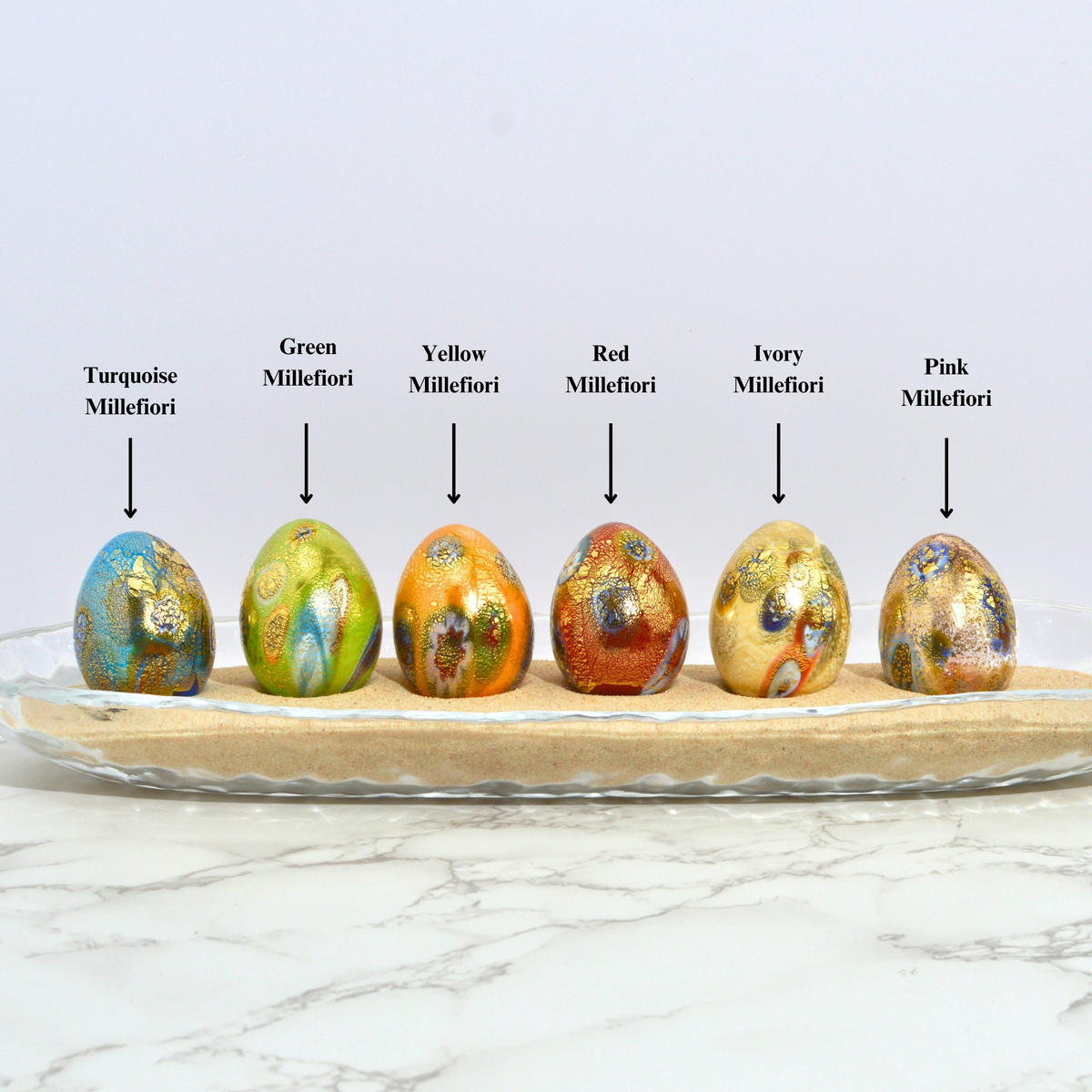 Murano Glass Egg Figurine, Made in Italy