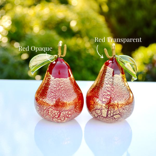 Murano Glass Blown Pear with Gold Foil, Ornament, Made In Italy, Gift Idea - My Italian Decor
