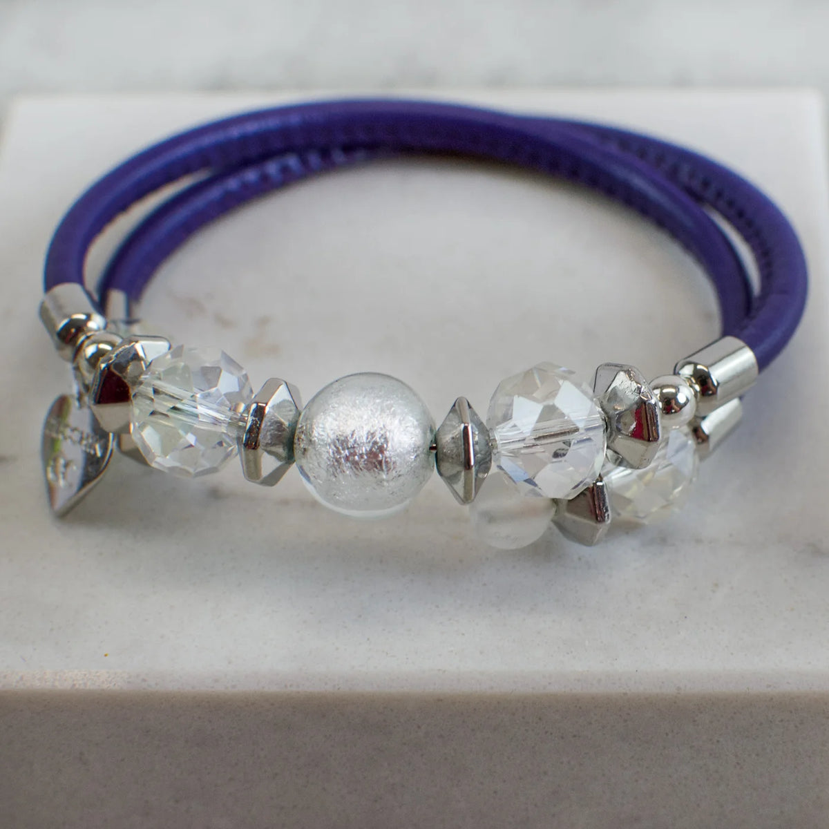 Murano glass Rosella beaded bracelet by MyItalianDecor featuring colorful handcrafted beads, made in Italy.