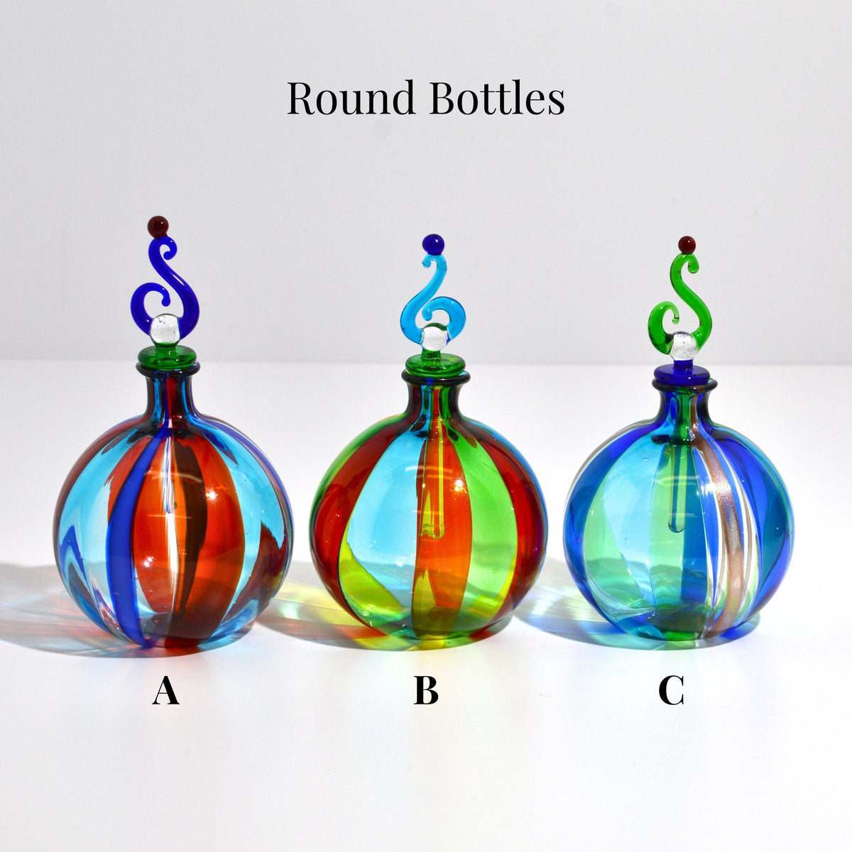 Harlequin Murano Glass Perfume Bottle, Made in Italy