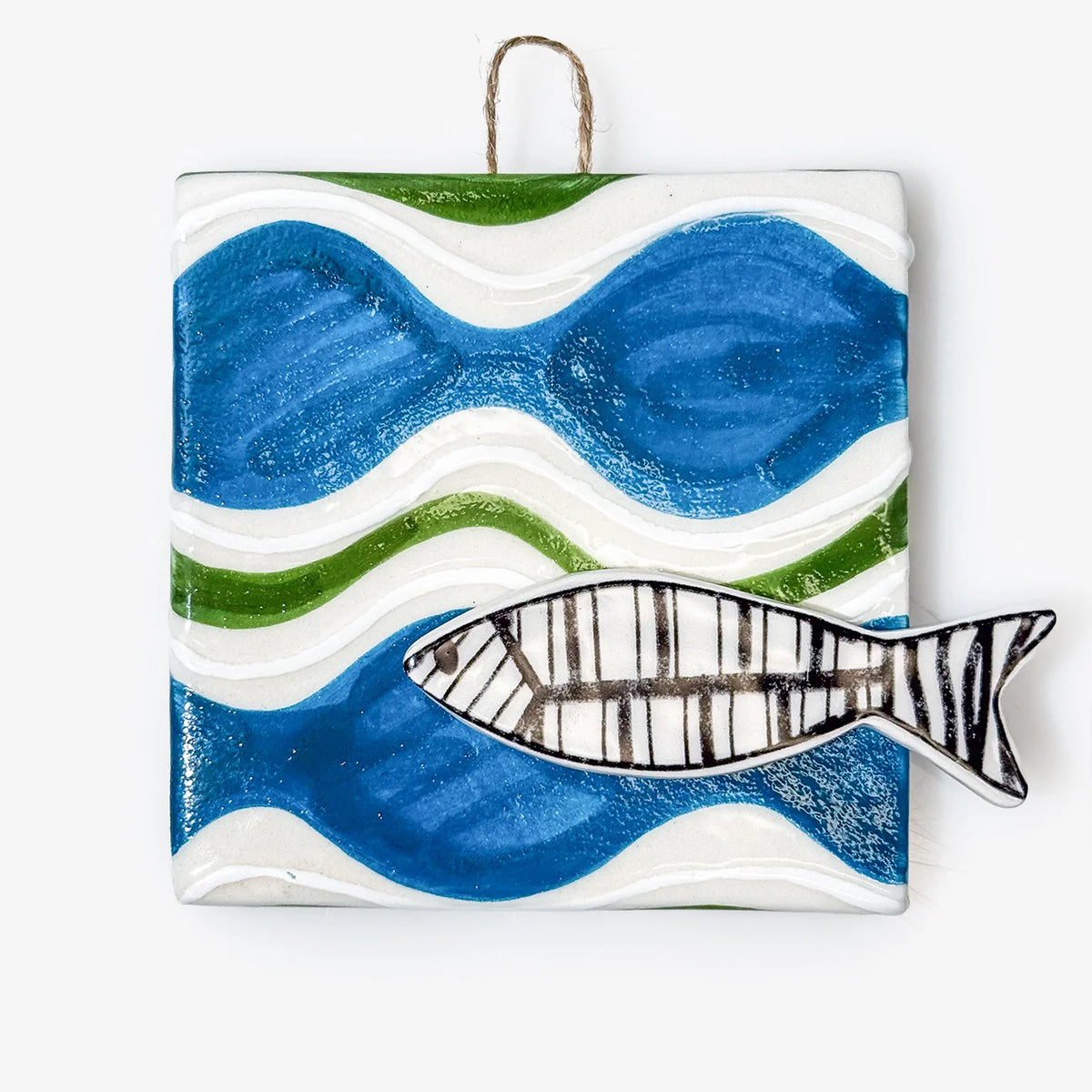 Set of 3 Ceramic Tile Set - Fish