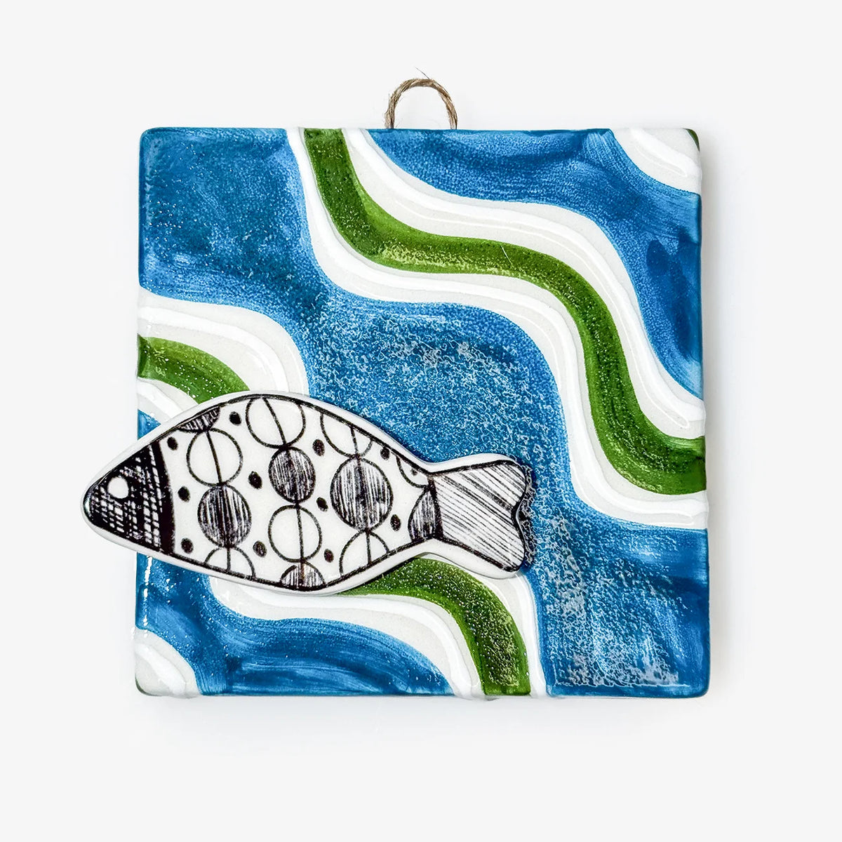 Set of 3 Ceramic Tile Set - Fish
