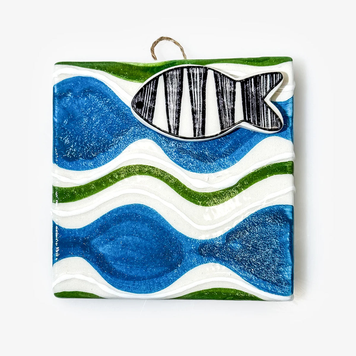 Set of 3 Ceramic Tile Set - Fish
