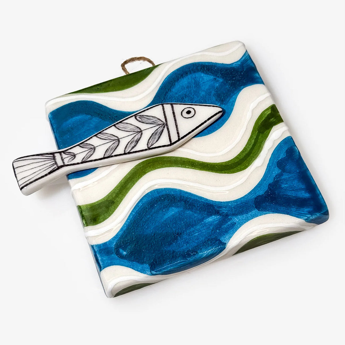 Set of 3 Ceramic Tile Set - Fish