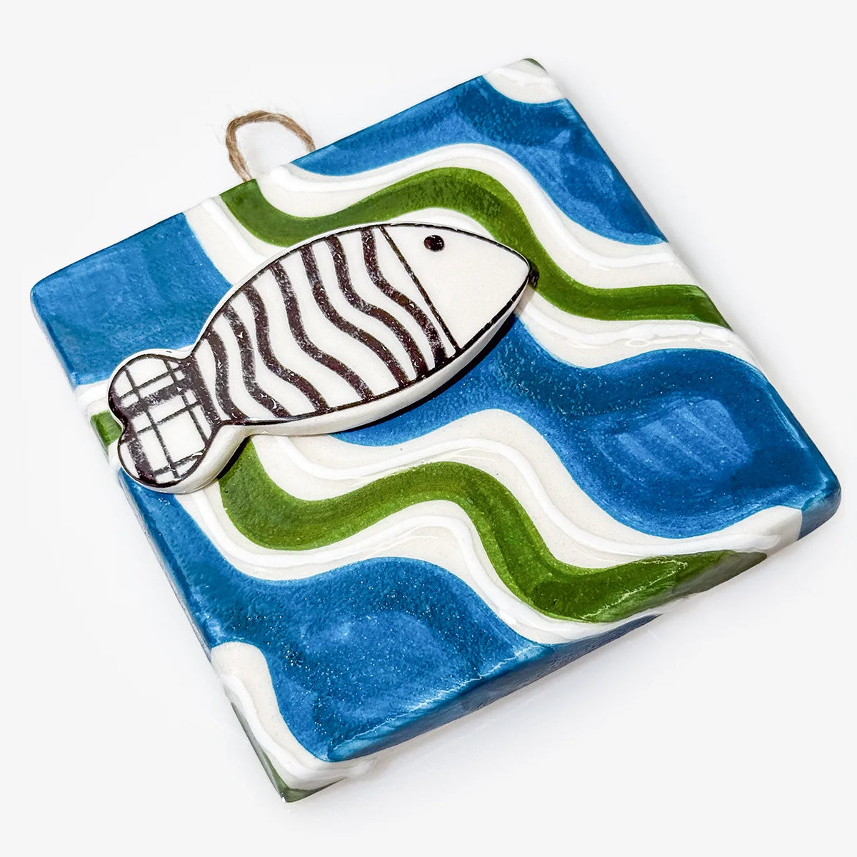 Set of 3 Ceramic Tile Set - Fish
