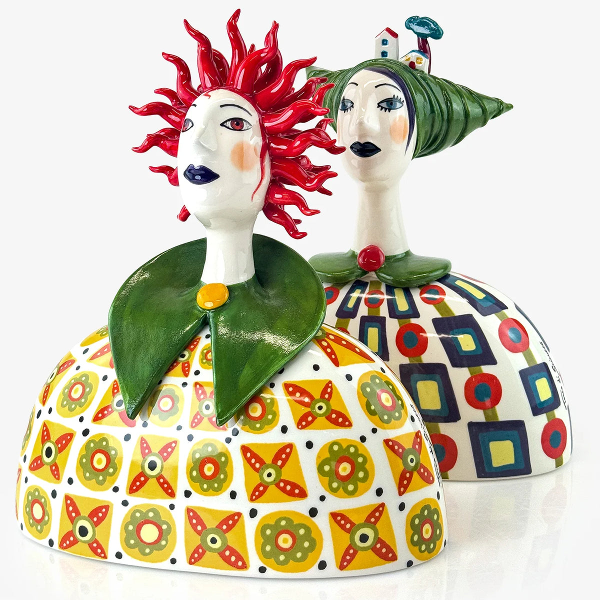 Hand-painted Ceramic Bust, Made in Naples