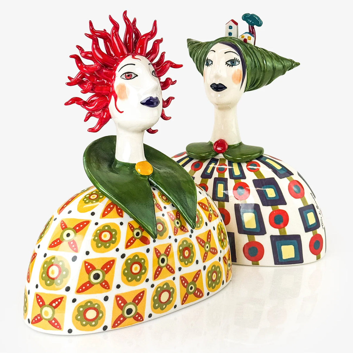 Hand-painted Ceramic Bust, Made in Naples