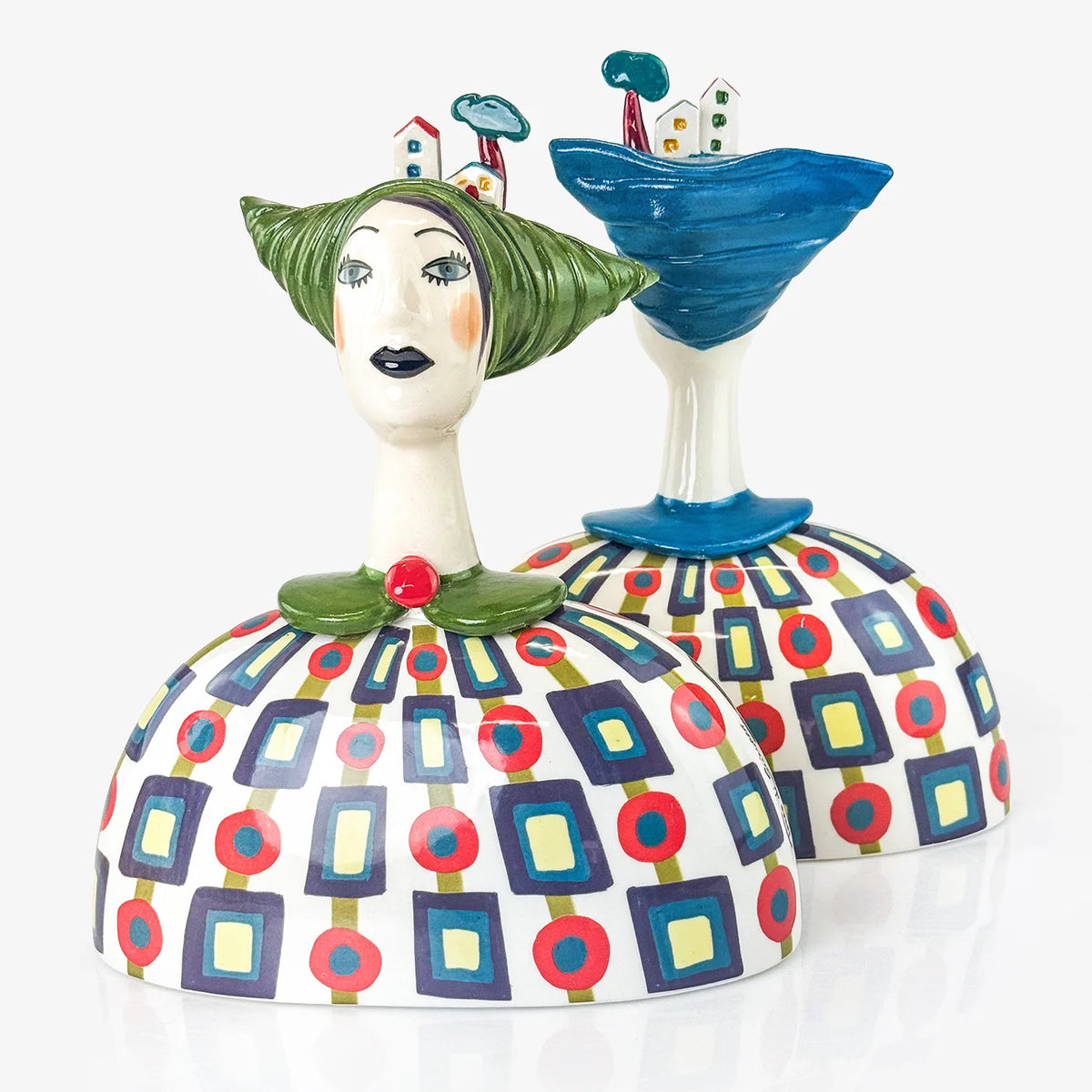 Hand-painted Ceramic Bust, Made in Naples