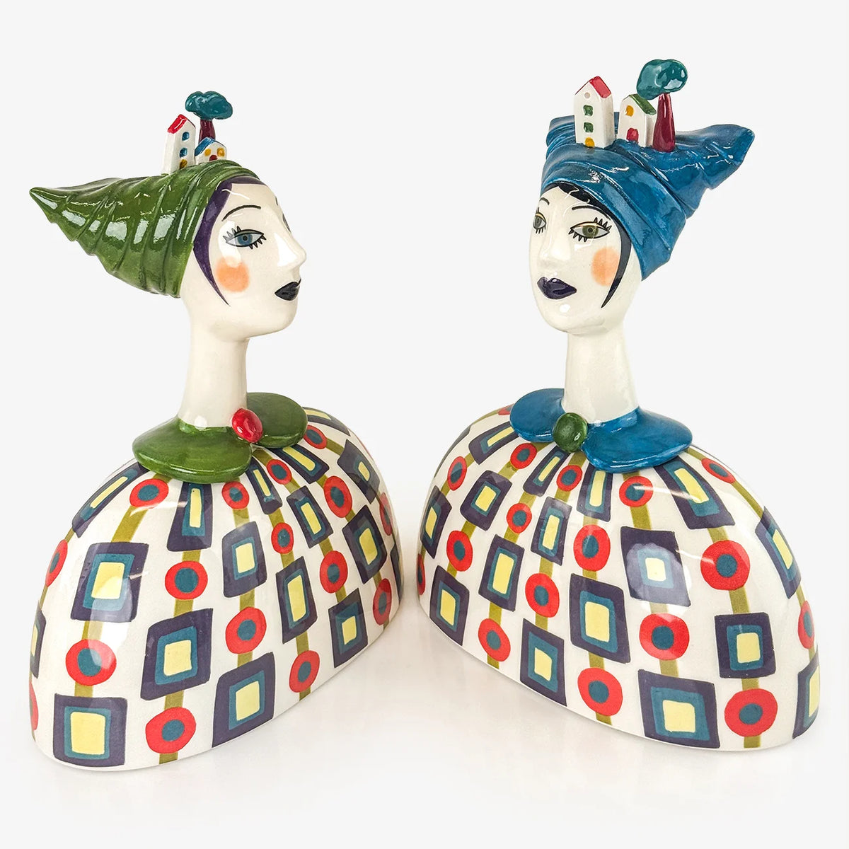 Hand-painted Ceramic Bust, Made in Naples