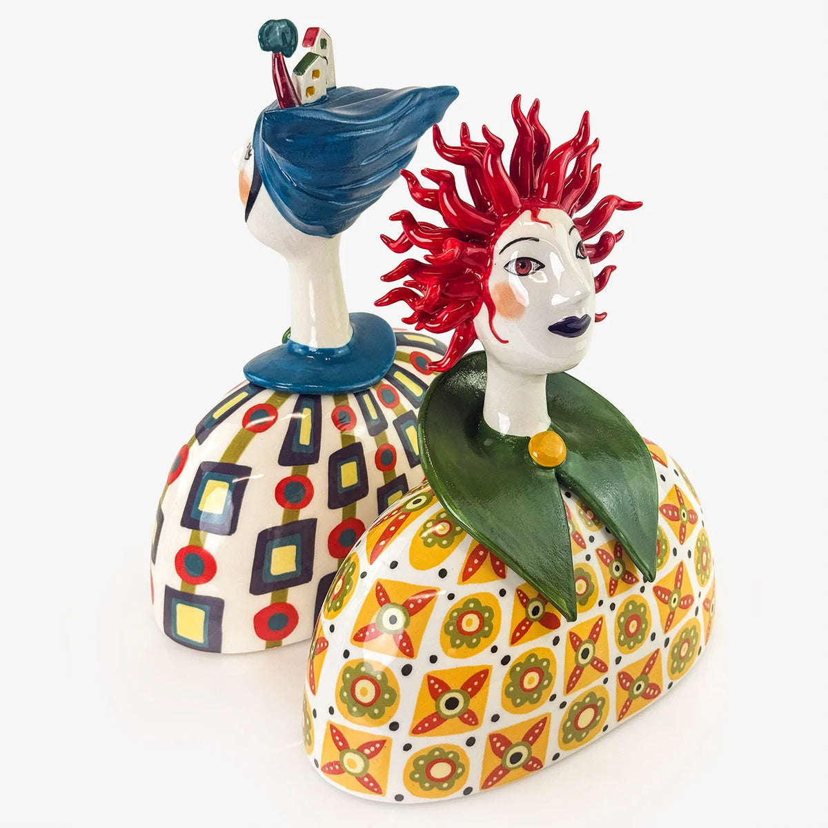 Hand-painted Ceramic Bust, Made in Naples