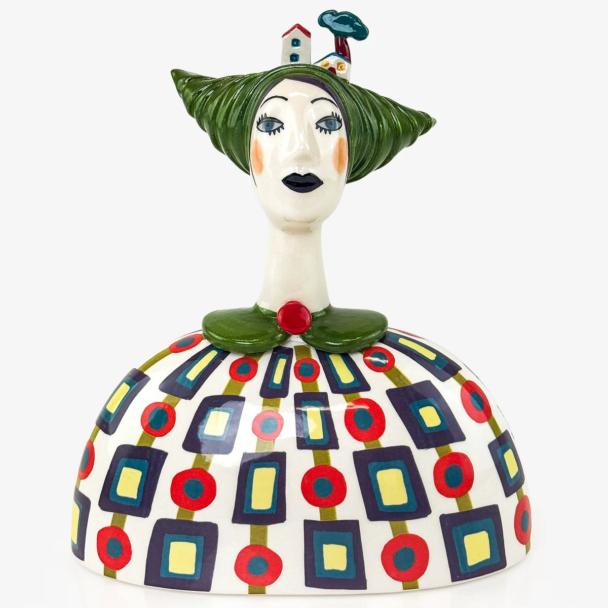 Hand-painted Ceramic Bust, Made in Naples