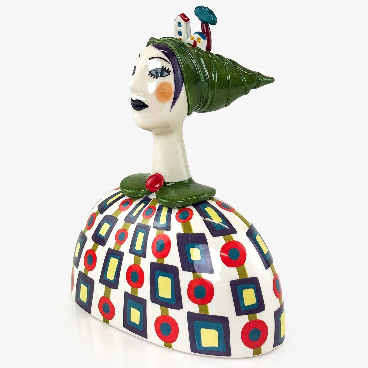 Hand-painted Ceramic Bust, Made in Naples