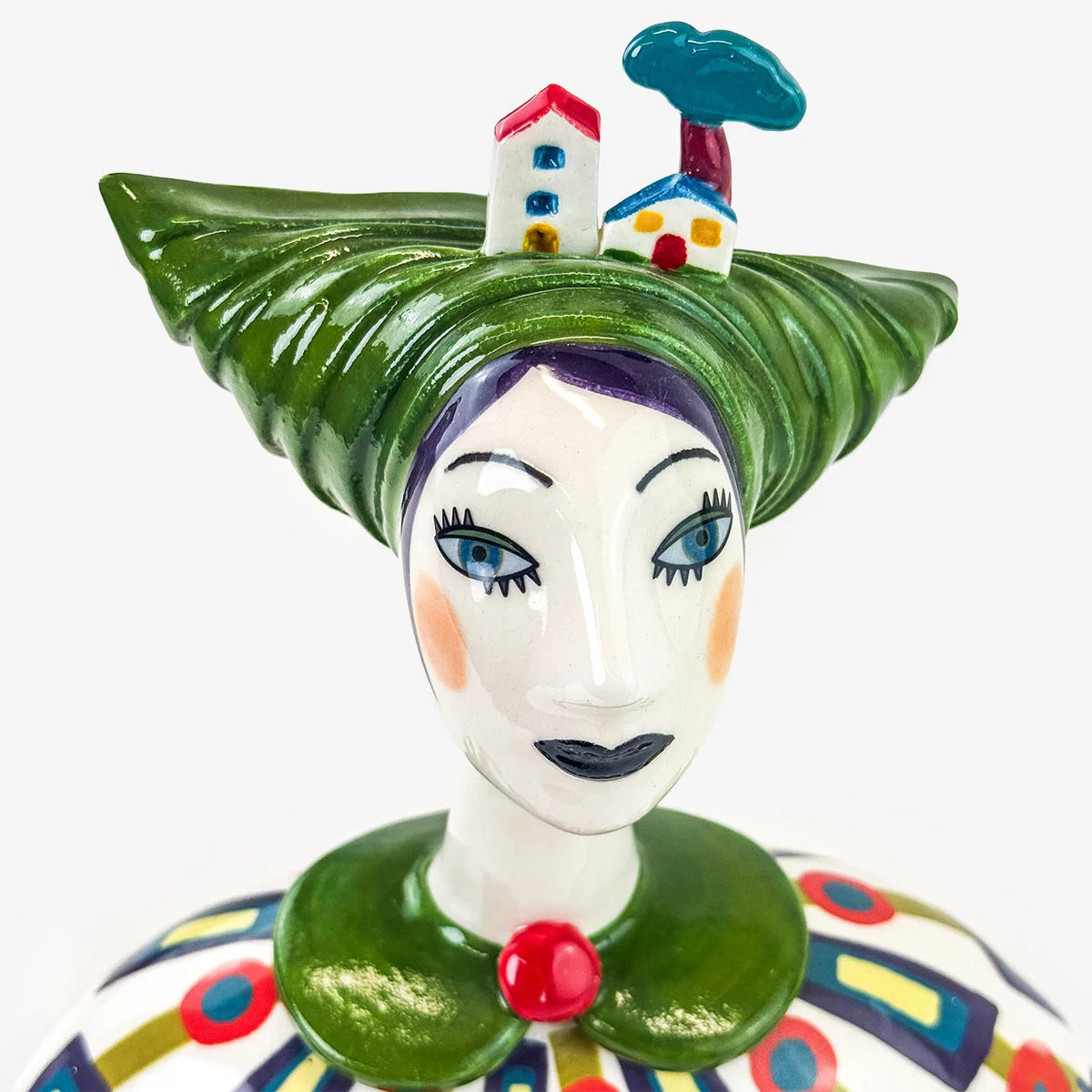 Hand-painted Ceramic Bust, Made in Naples