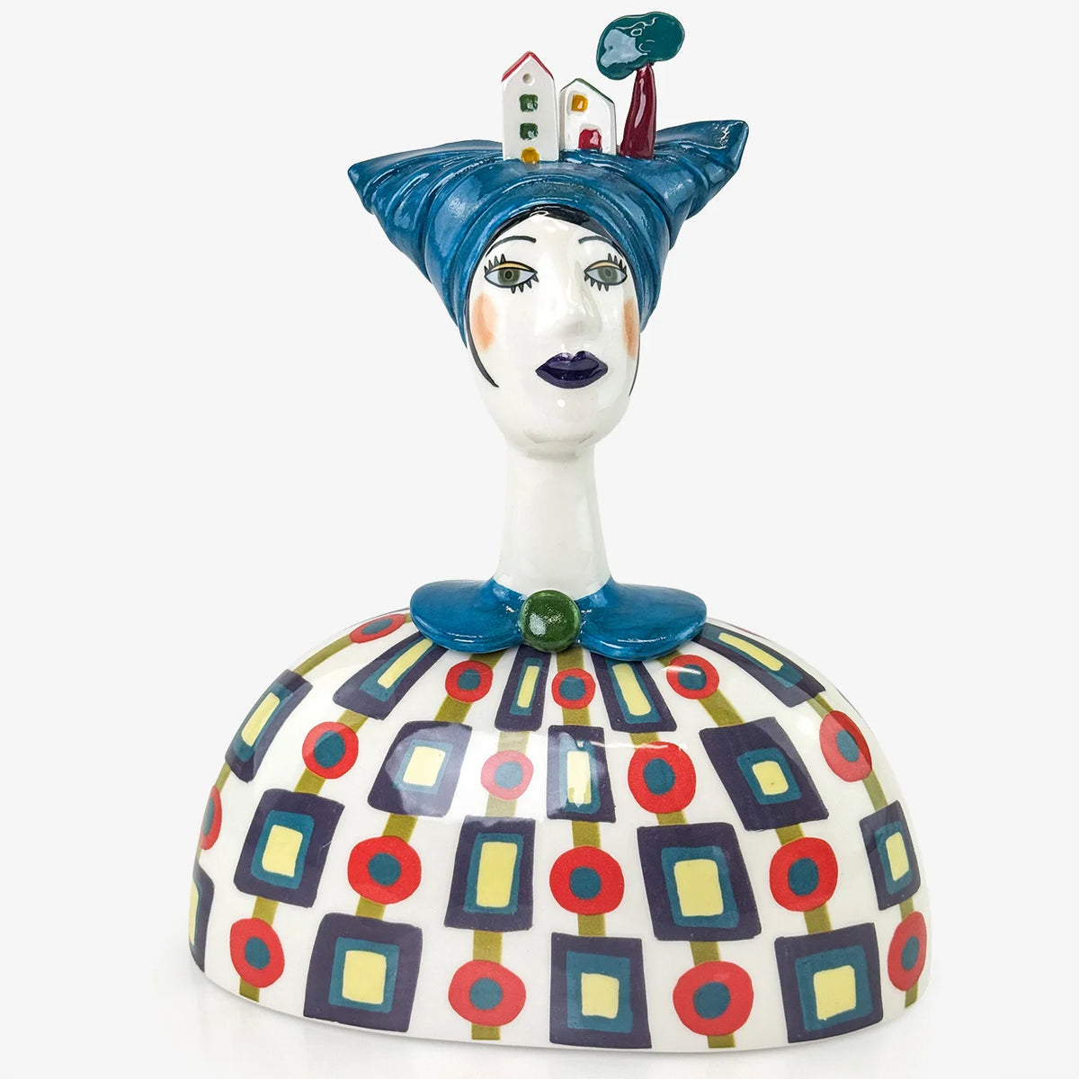 Hand-painted Ceramic Bust, Made in Naples