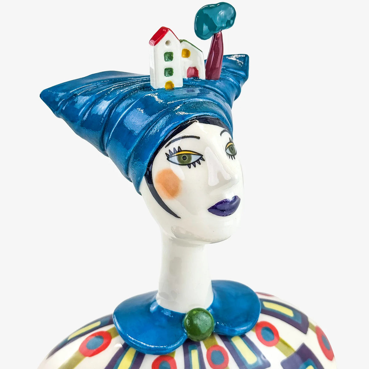 Hand-painted Ceramic Bust, Made in Naples