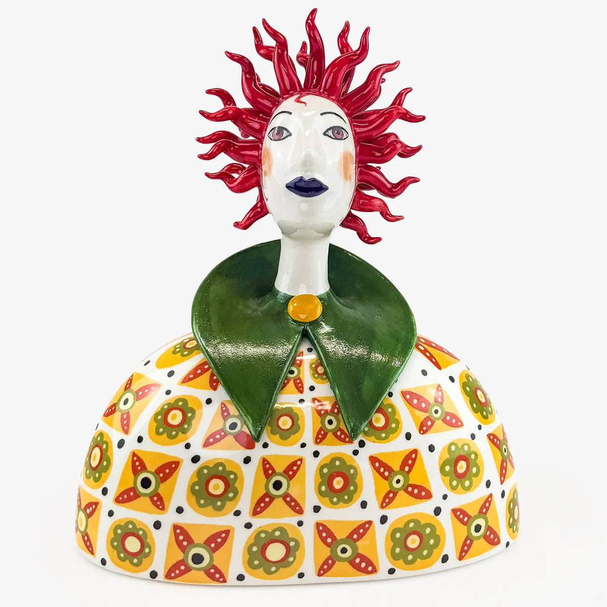 Hand-painted Ceramic Bust, Made in Naples