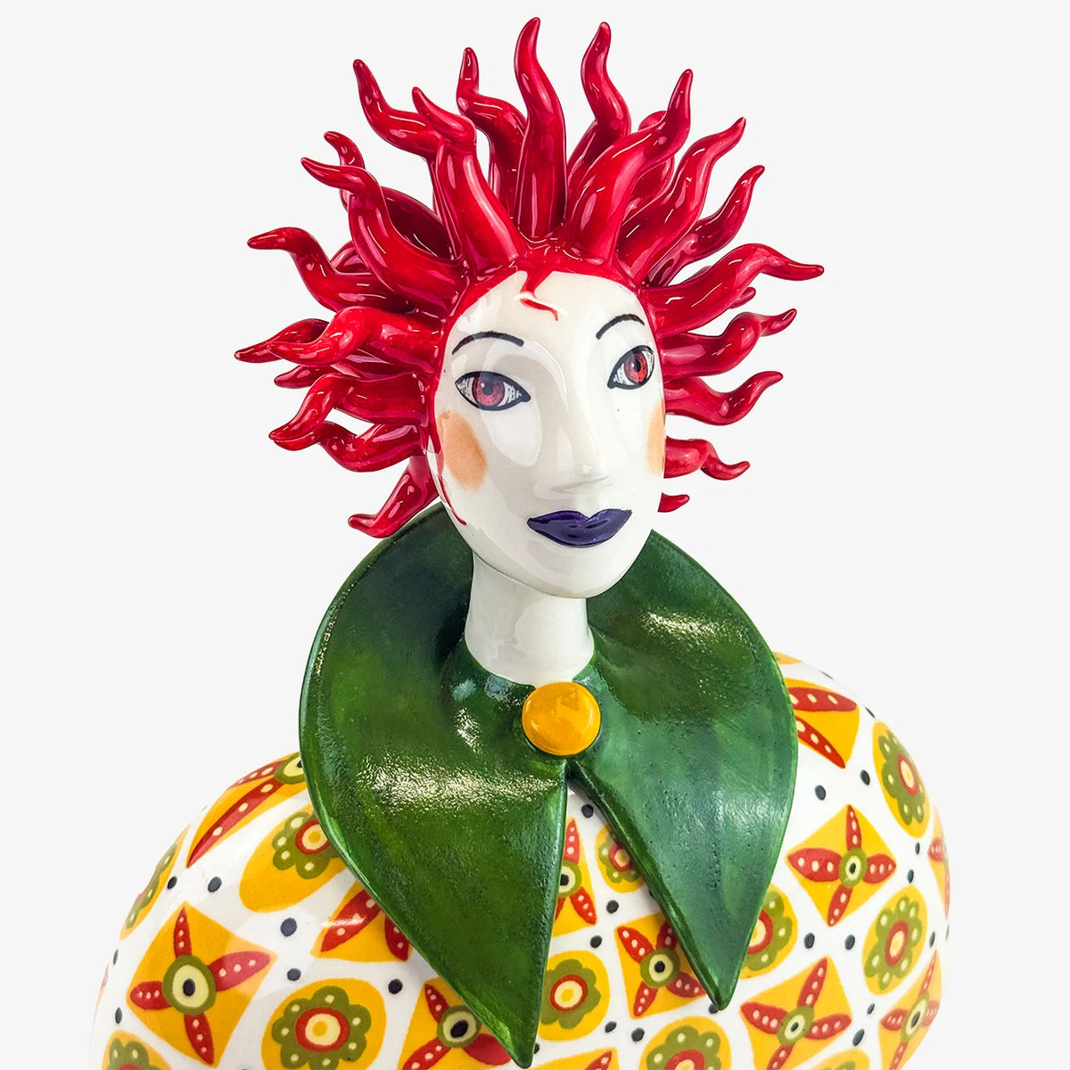 Hand-painted Ceramic Bust, Made in Naples