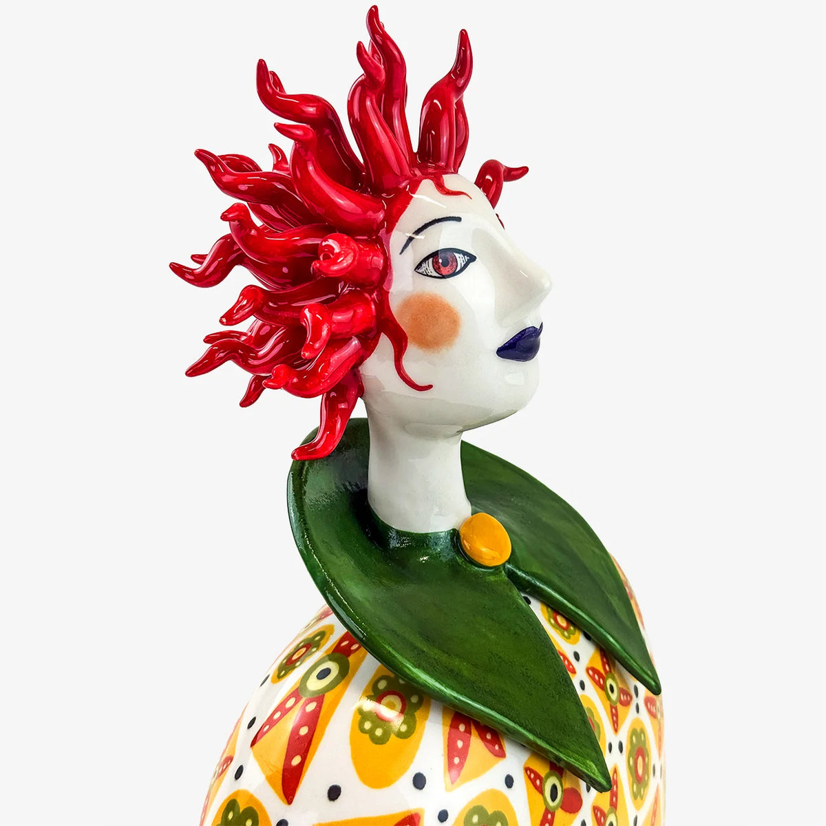 Hand-painted Ceramic Bust, Made in Naples