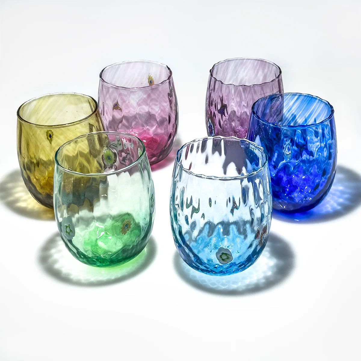 Serena Millefiori Colorful Drinking Glasses, Set of 6