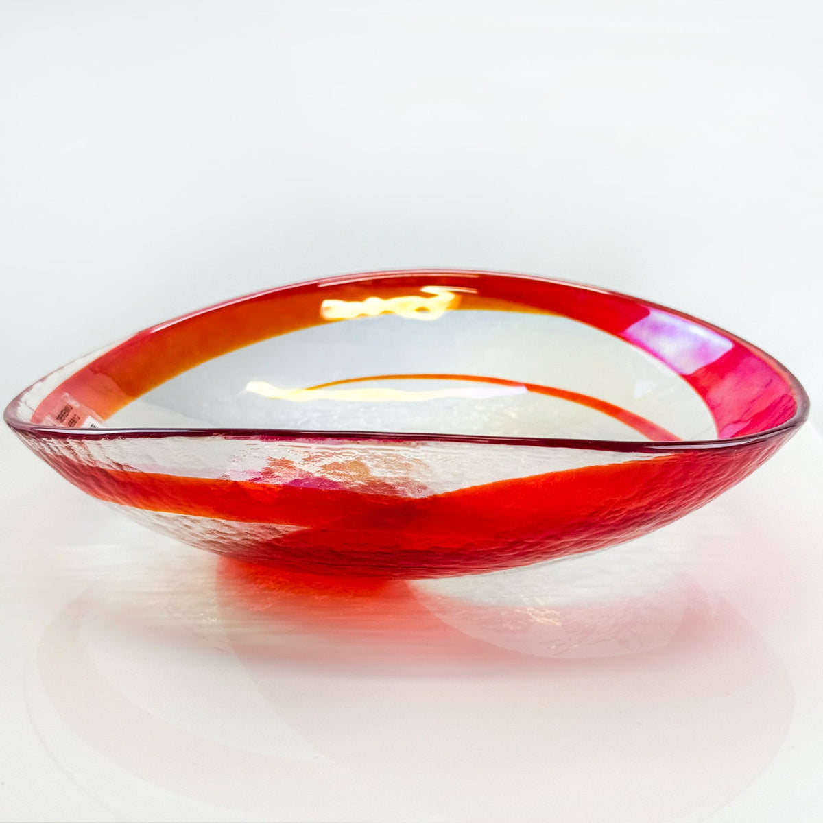 Murano Glass Shallow Spiral Bowl, Made in Italy