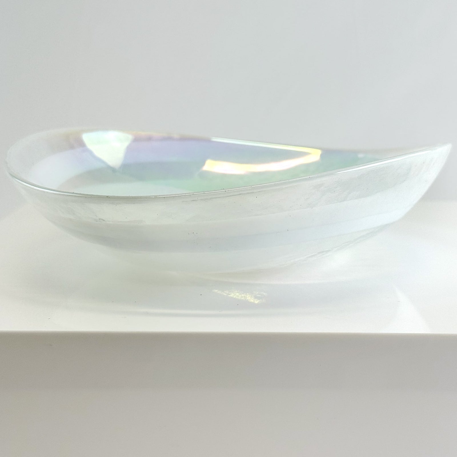 Murano glass shallow spiral bowl by My Italian Decor, featuring vibrant colors and intricate spiral design, made in Italy.