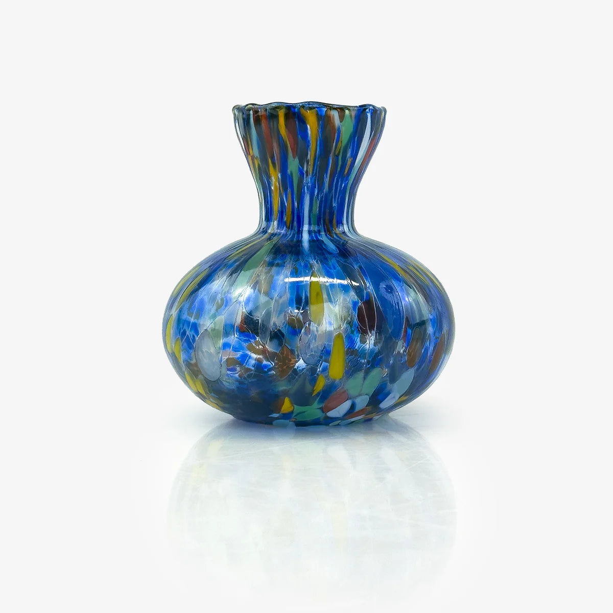 Monet Short Blue Murano Glass Vase
