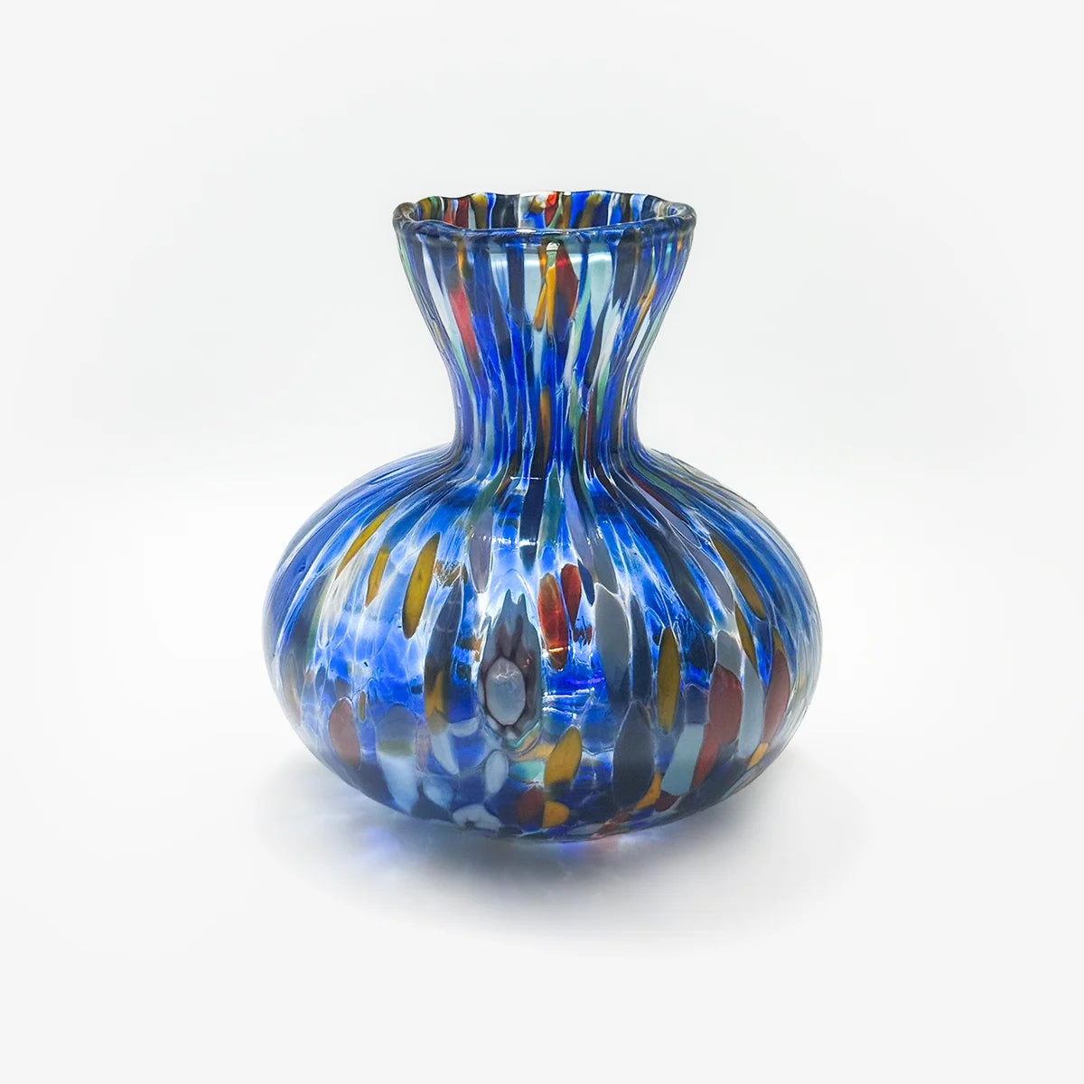 Monet Short Blue Murano Glass Vase