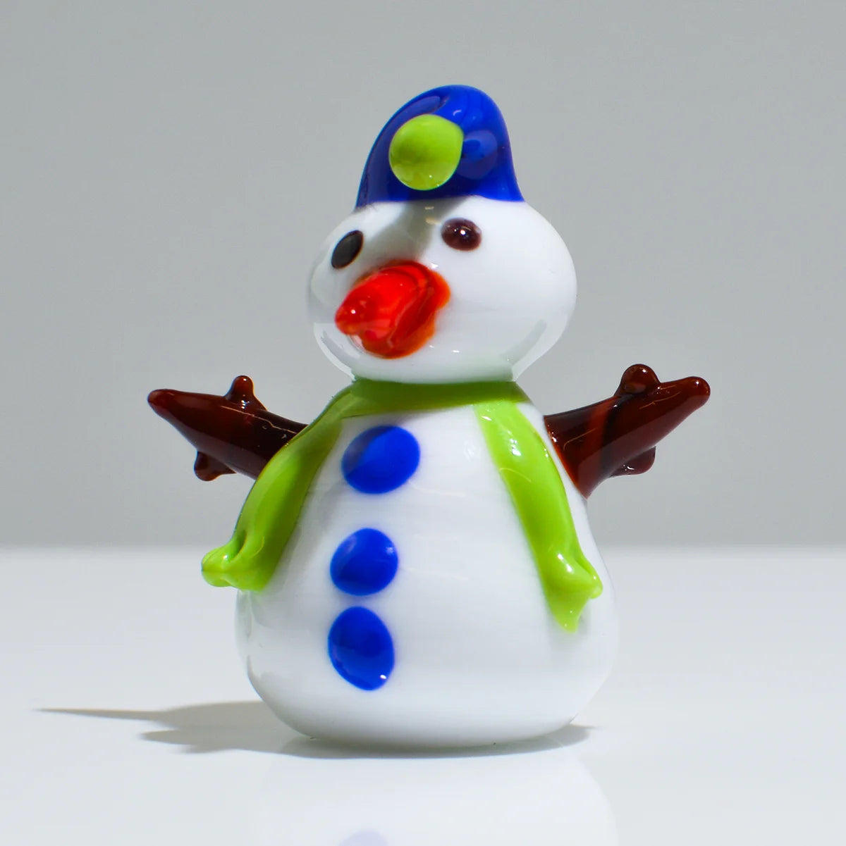 Set of 3 Murano Glass Snowmen, Pupazzo di Neve