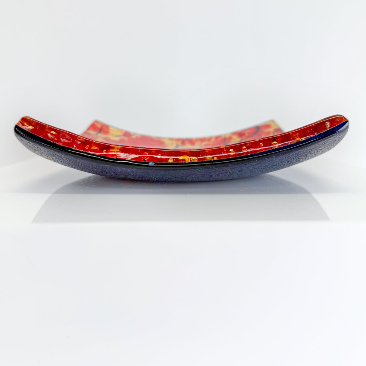 Murano Glass Red & Gold Decorative Dish Plate