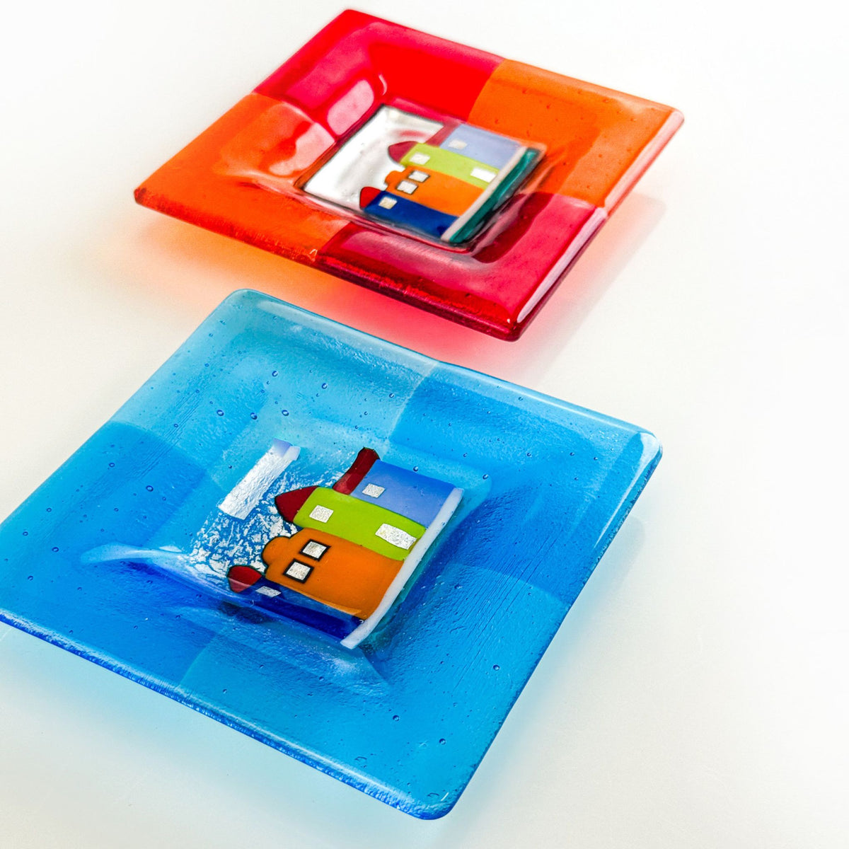 Murano Glass Decorative Dish, Borgo, Village, Made in Italy