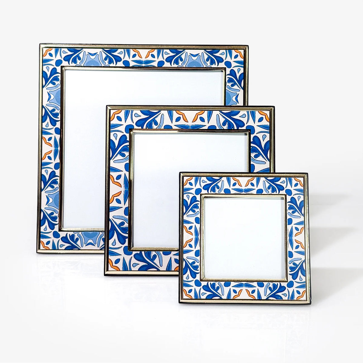 Orange & Blue Square Photo Frame