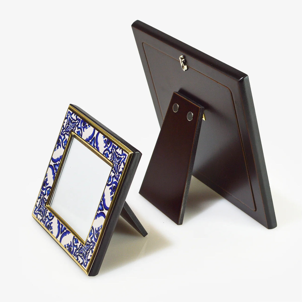 Square Blue & White Photo Frame